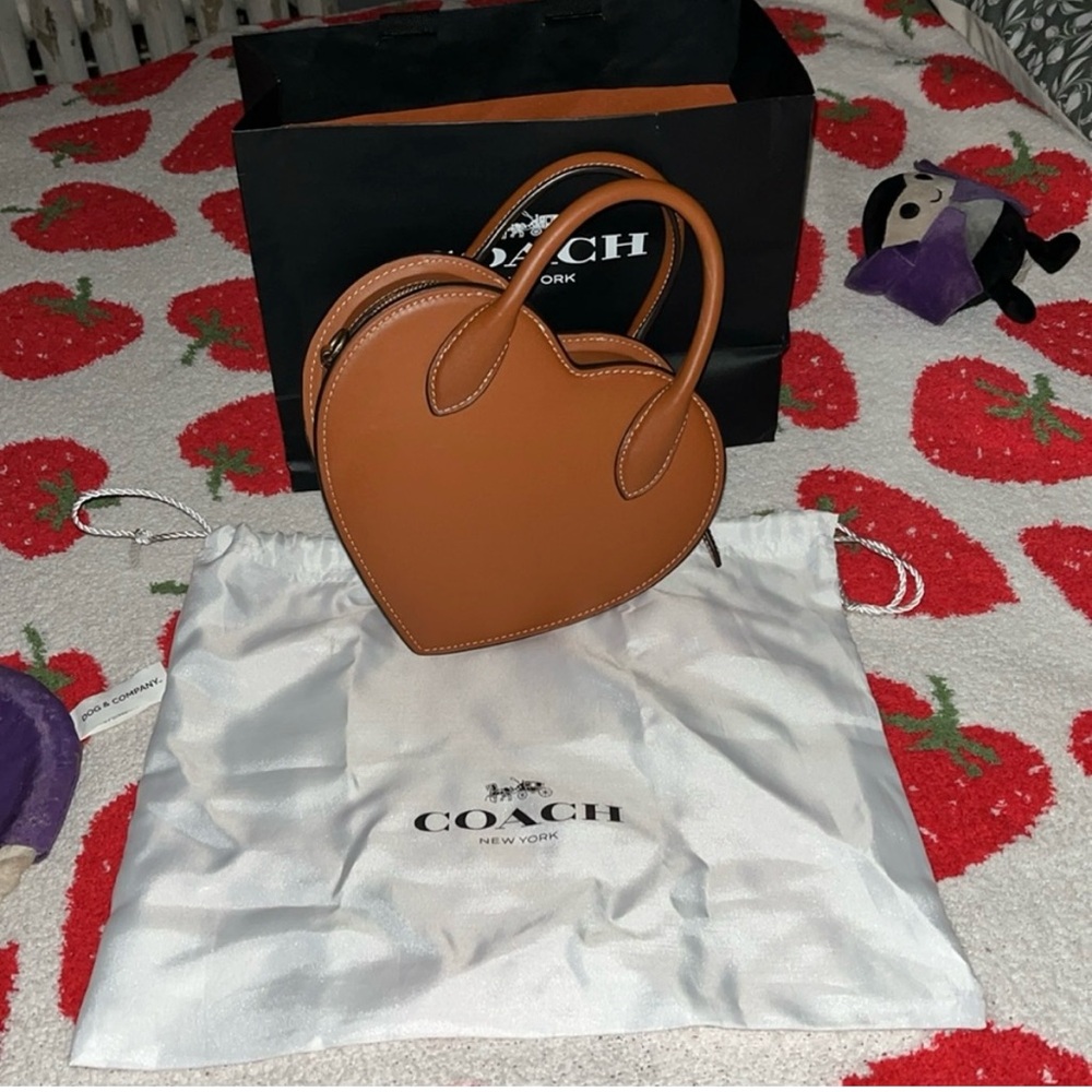 Coach Tan Heart-Shaped Shoulder Bag